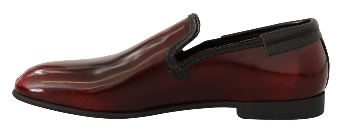 Dolce & Gabbana Bordeaux Patent Leather Dress Loafers Shoes Curated Luxury Accessories by Orvyn
