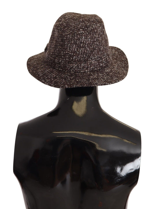 Dolce & Gabbana Gray Melange Blended Textured Tweed Hat Curated Luxury Accessories by Orvyn