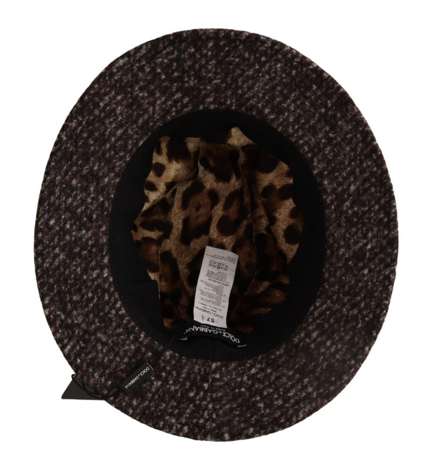 Dolce & Gabbana Gray Melange Blended Textured Tweed Hat Curated Luxury Accessories by Orvyn