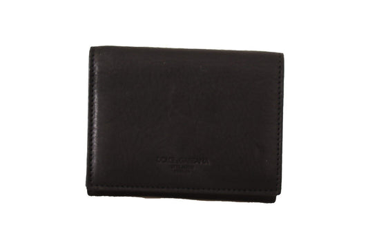 Dolce & Gabbana Black Leather Trifold Purse Belt Multi Kit Wallet Curated Luxury Accessories by Orvyn