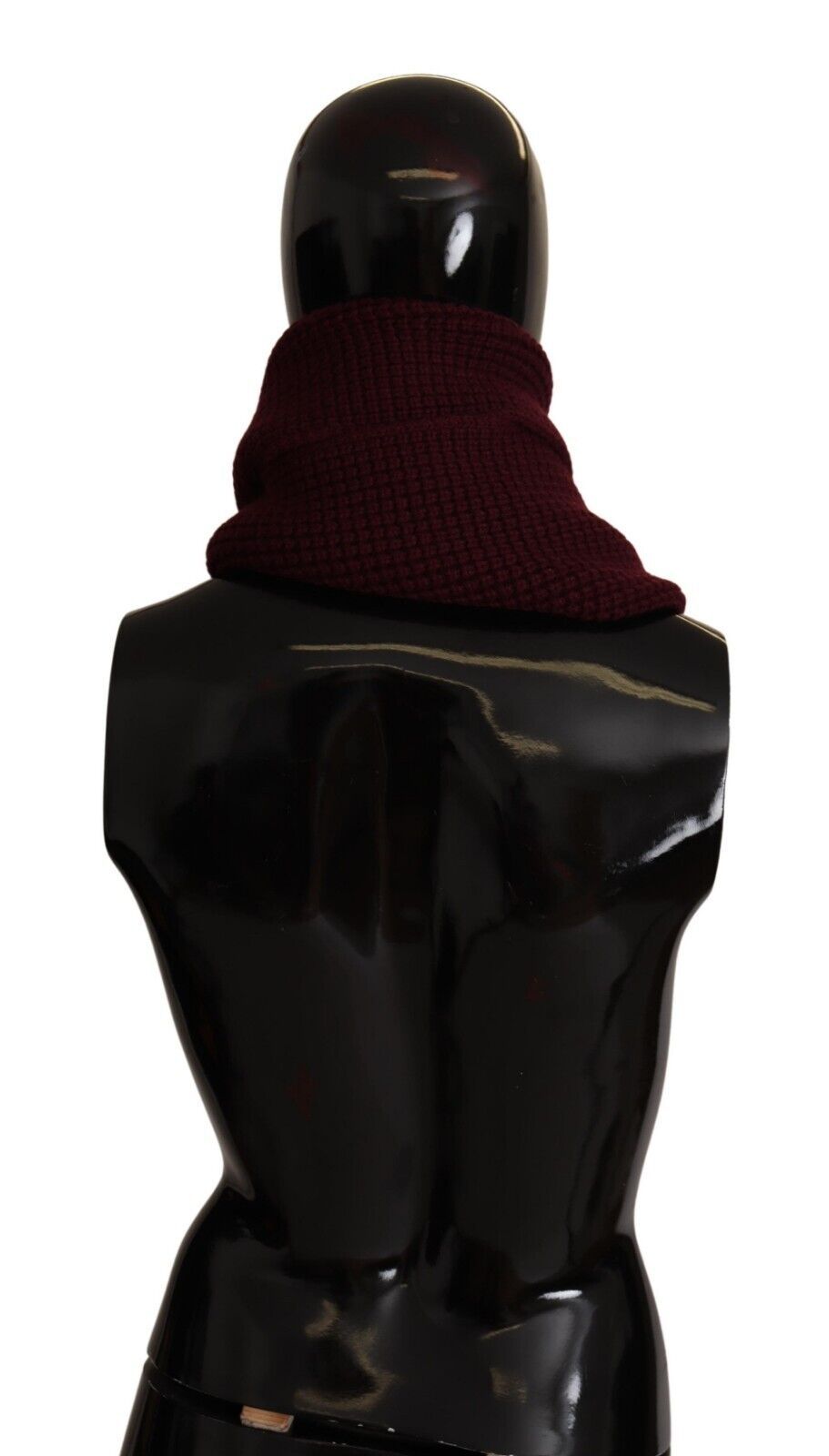 Dolce & Gabbana Dark Red Cashmere Logo Wrap Shawl Knitted Scarf Curated Luxury Accessories by Orvyn