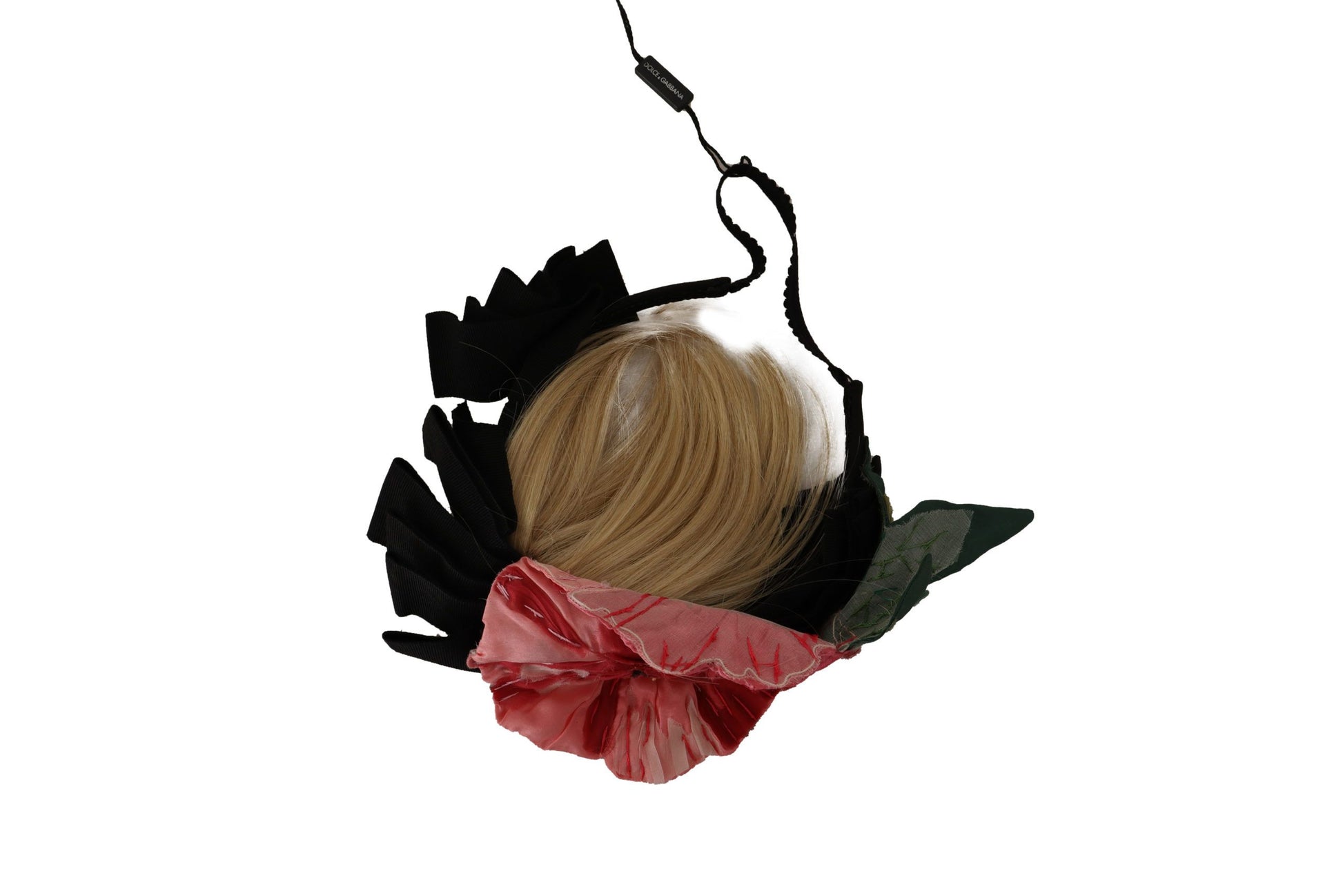 Dolce & Gabbana Black Silk White Hair Parrucchiera Diadem Headband Curated Luxury Accessories by Orvyn