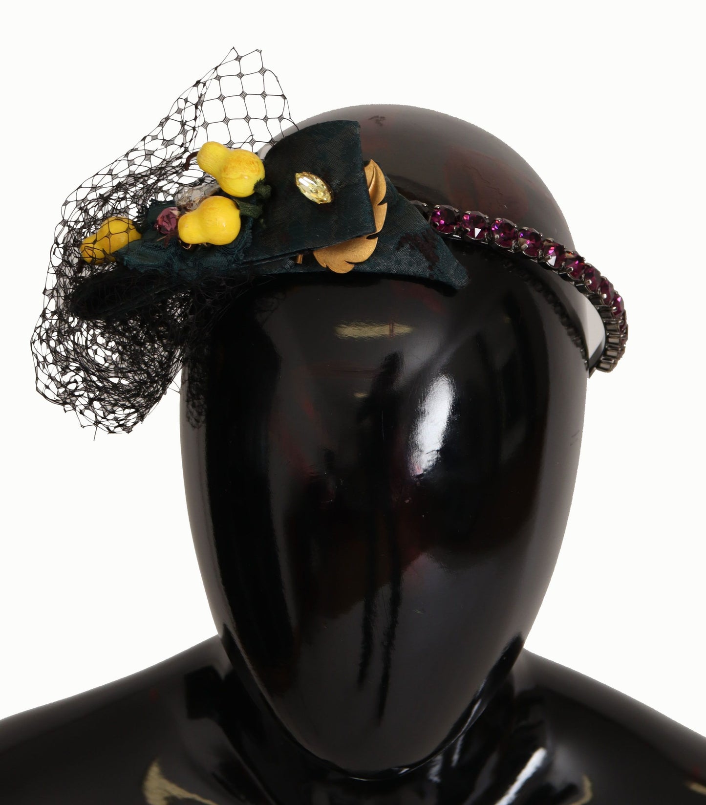 Dolce & Gabbana Purple Crystal Diadem Headband Lemons Sicily Tiara Curated Luxury Accessories by Orvyn