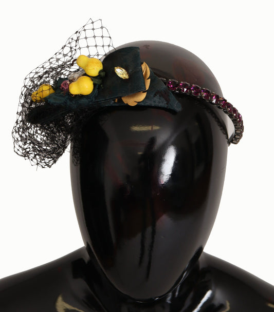 Dolce & Gabbana Purple Crystal Diadem Headband Lemons Sicily Tiara Curated Luxury Accessories by Orvyn