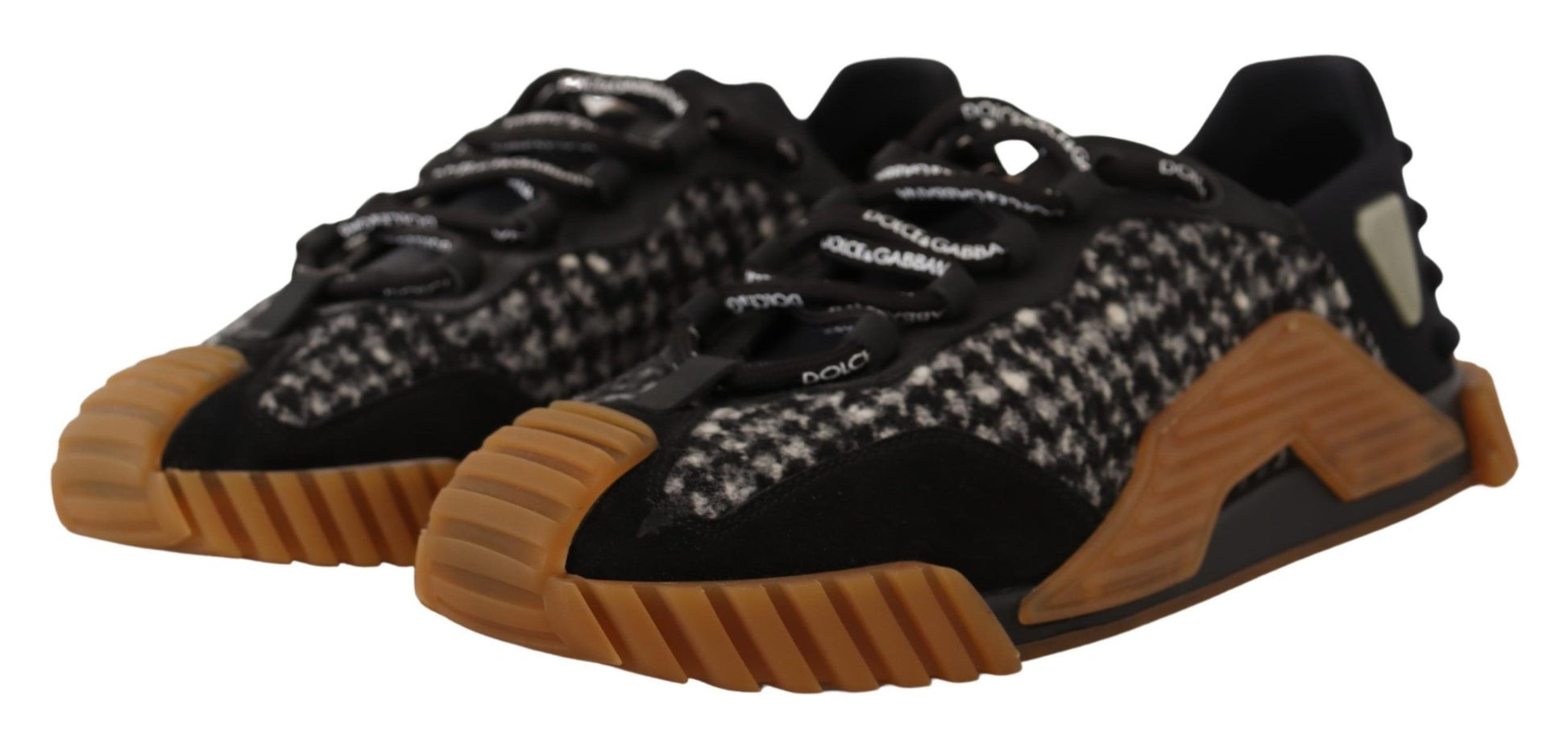 Dolce & Gabbana Black White Fabric Lace Up NS1 Sneakers Curated Luxury Accessories by Orvyn