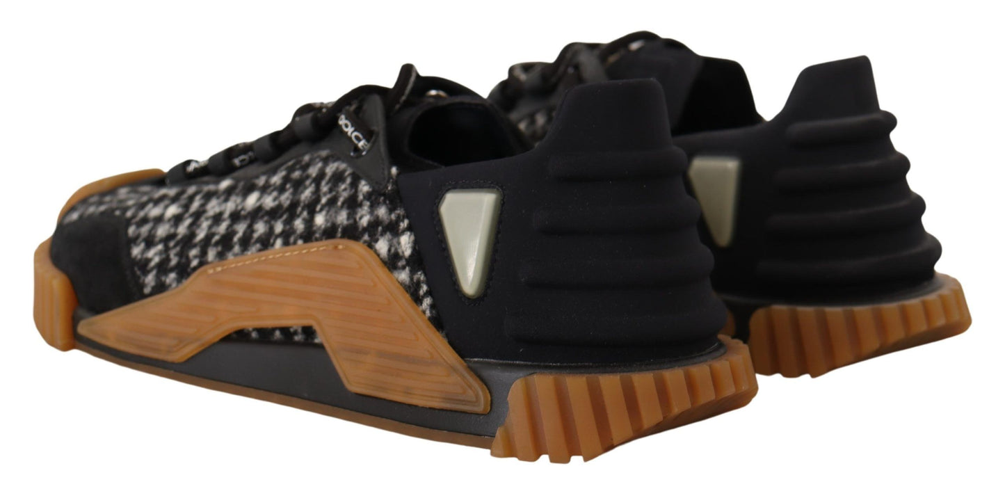 Dolce & Gabbana Black White Fabric Lace Up NS1 Sneakers Curated Luxury Accessories by Orvyn