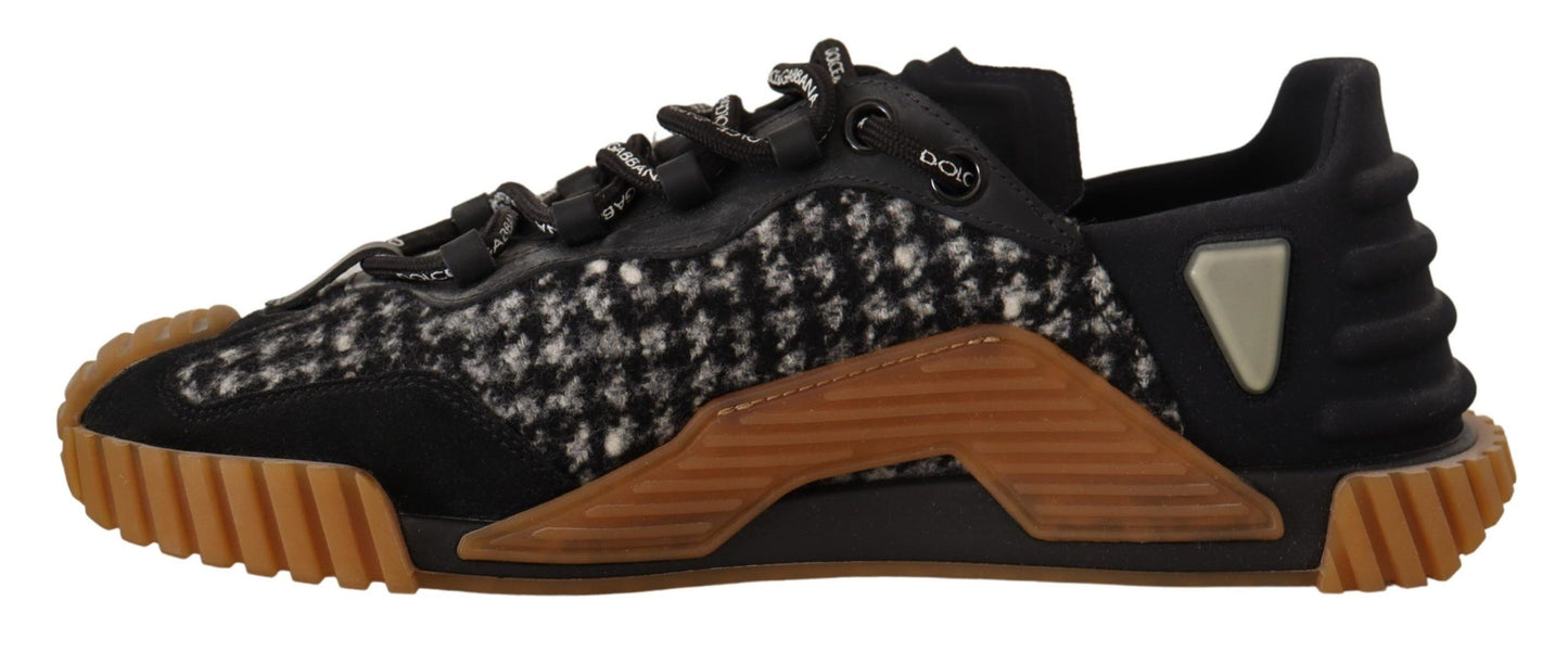 Dolce & Gabbana Black White Fabric Lace Up NS1 Sneakers Curated Luxury Accessories by Orvyn