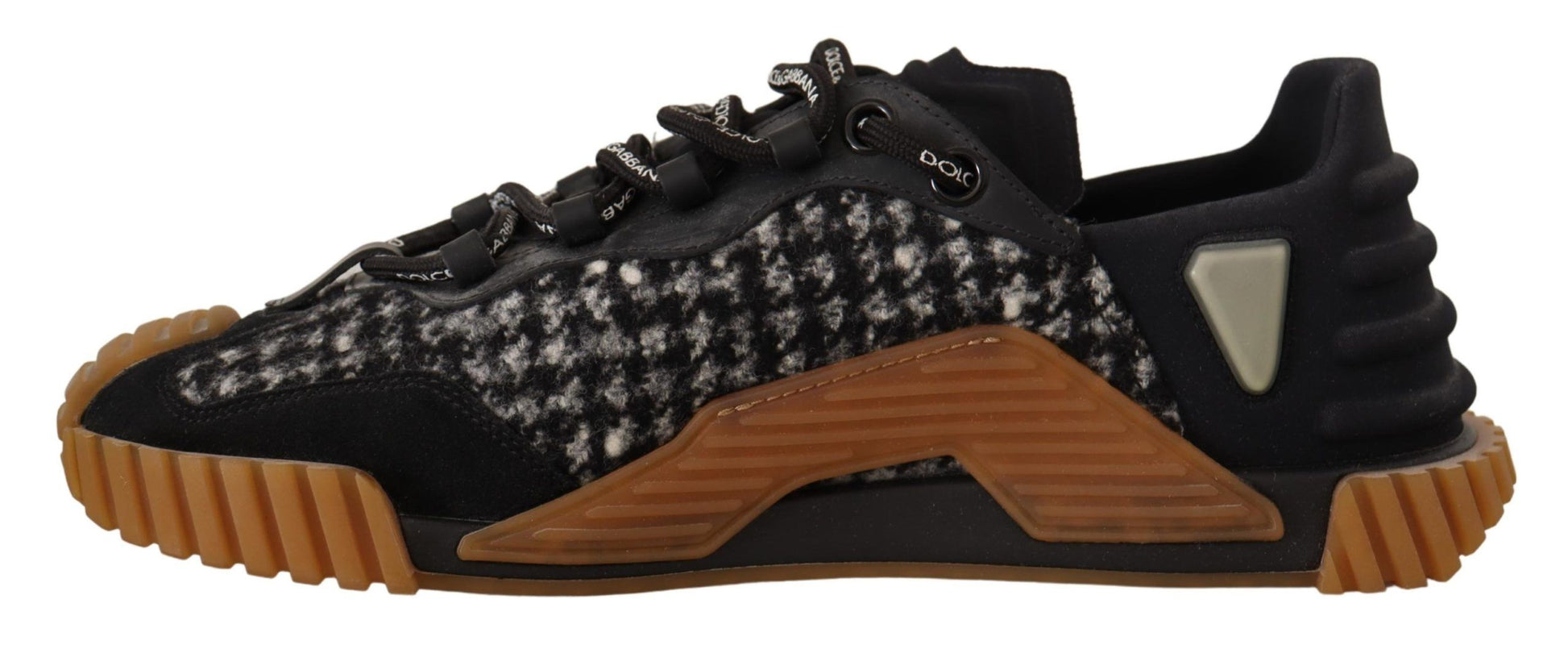 Dolce & Gabbana Black White Fabric Lace Up NS1 Sneakers Curated Luxury Accessories by Orvyn