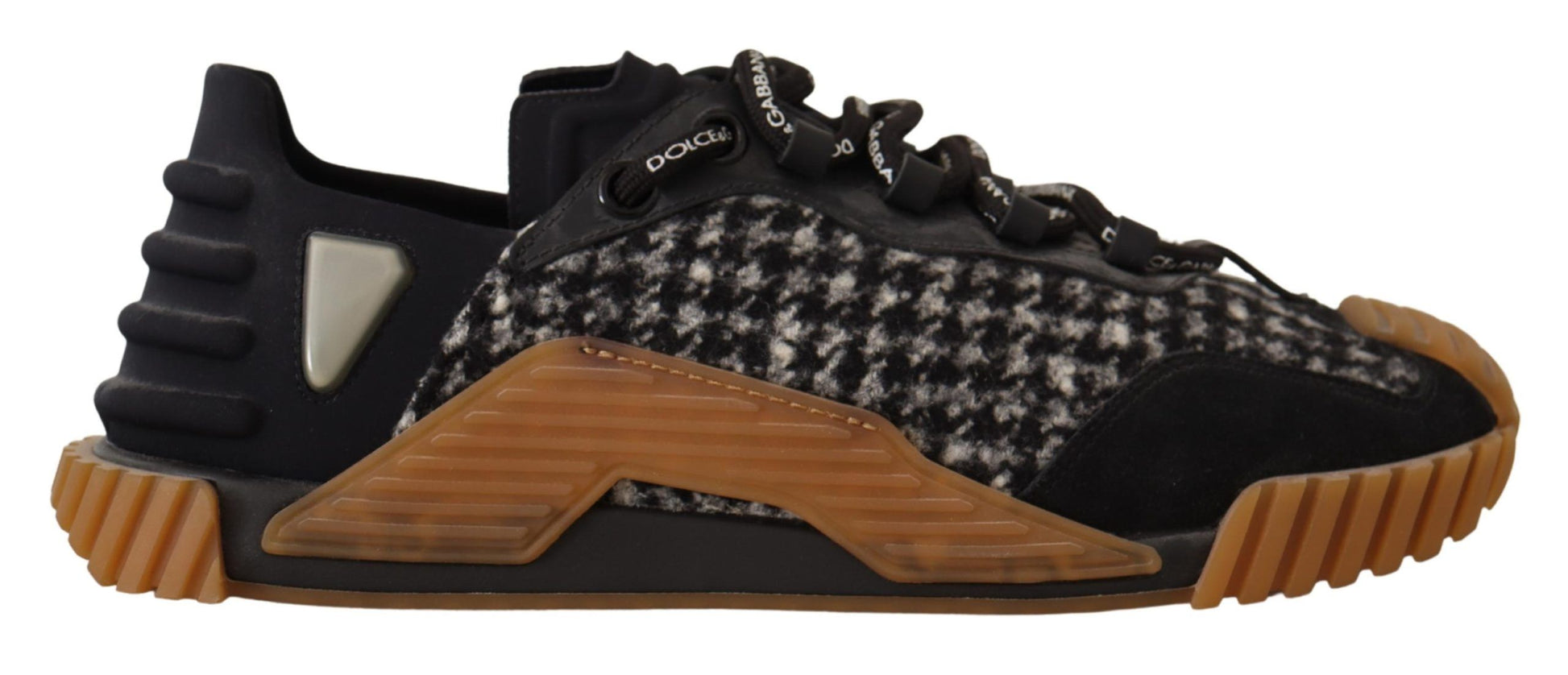 Dolce & Gabbana Black White Fabric Lace Up NS1 Sneakers Curated Luxury Accessories by Orvyn