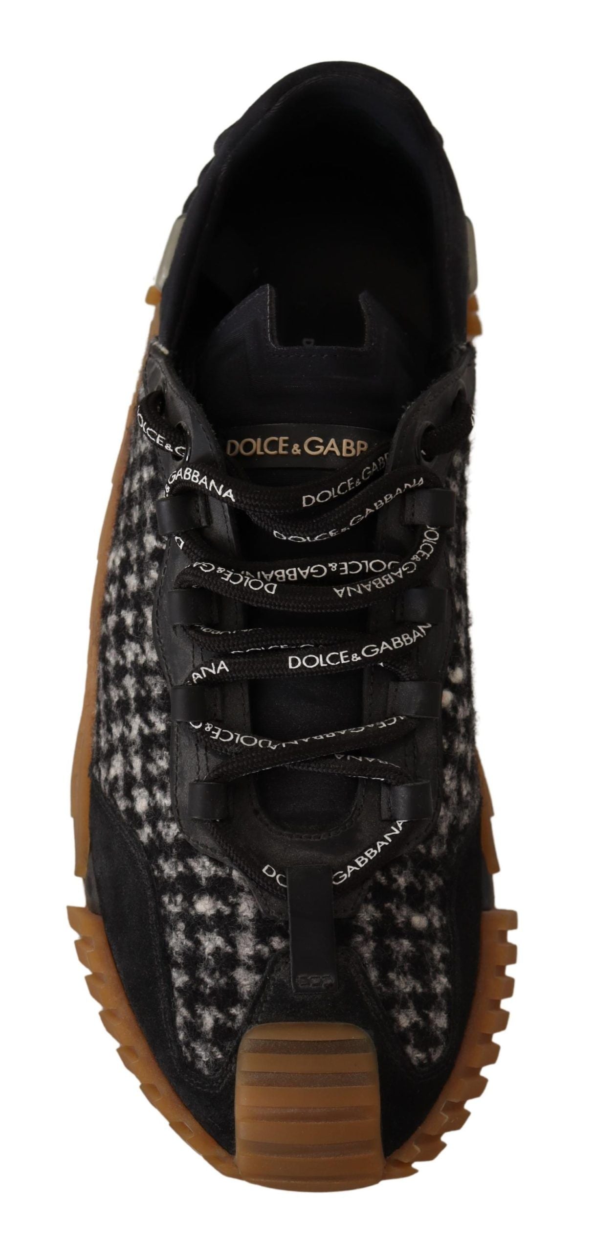 Dolce & Gabbana Black White Fabric Lace Up NS1 Sneakers Curated Luxury Accessories by Orvyn
