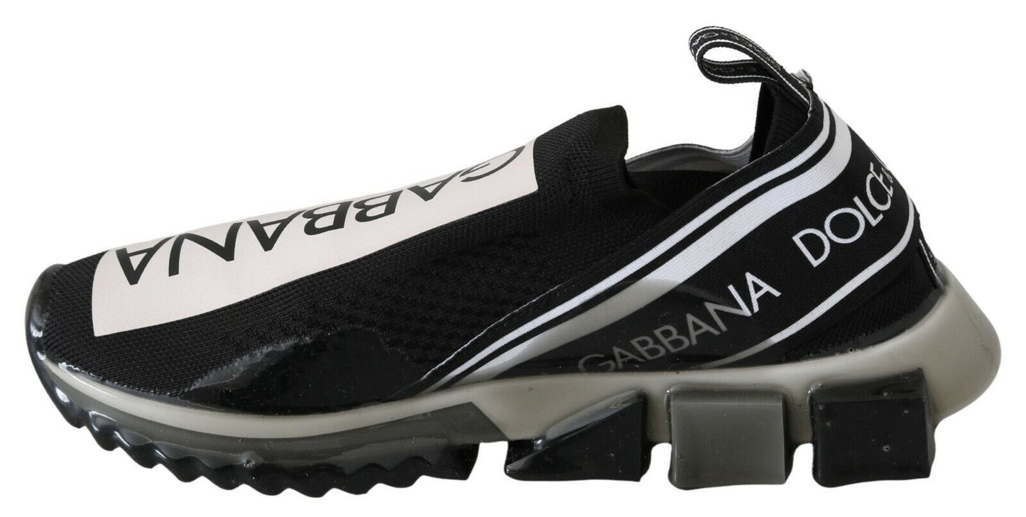 Dolce & Gabbana Black White SORRENTO Sport Stretch Sneakers Curated Luxury Accessories by Orvyn
