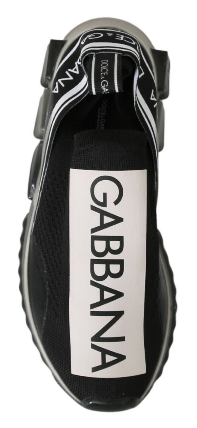 Dolce & Gabbana Black White SORRENTO Sport Stretch Sneakers Curated Luxury Accessories by Orvyn
