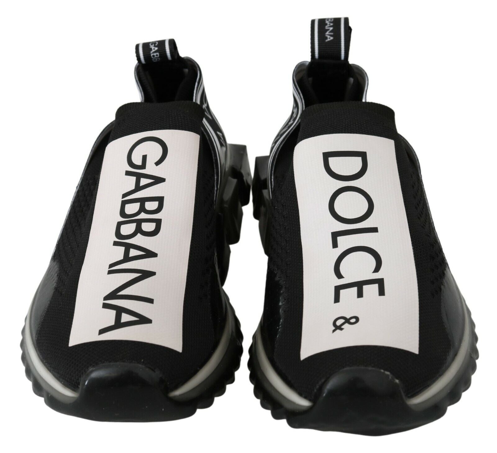 Dolce & Gabbana Black White SORRENTO Sport Stretch Sneakers Curated Luxury Accessories by Orvyn