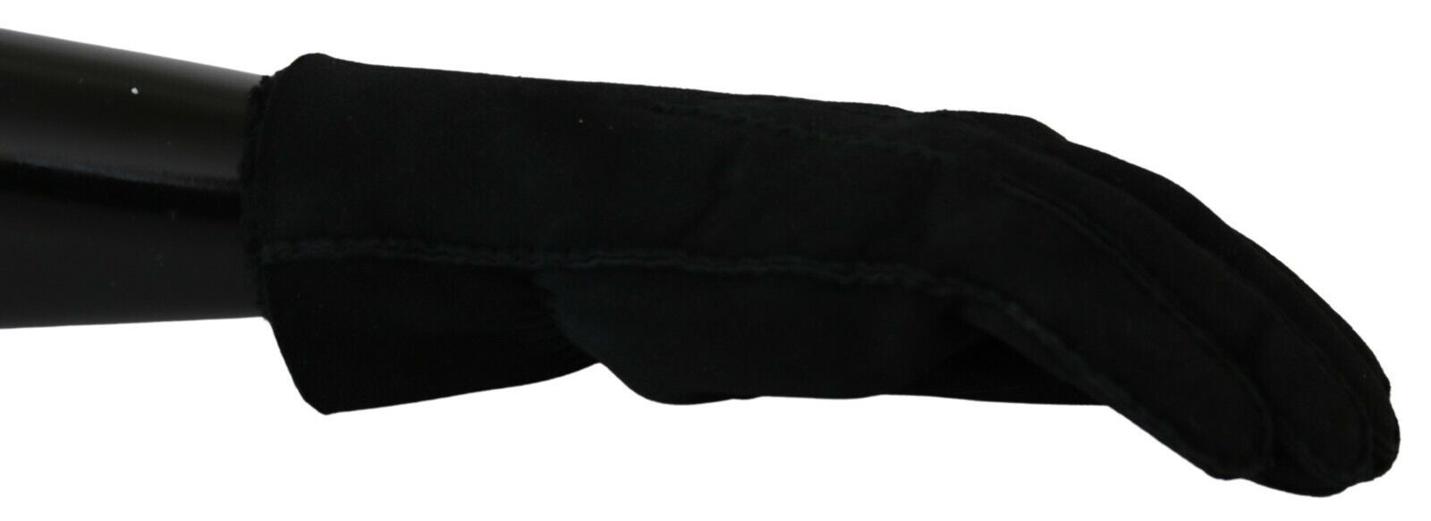 Dolce & Gabbana Black Leather Motorcycle Biker Mitten Gloves Curated Luxury Accessories by Orvyn