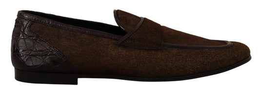 Dolce & Gabbana Shoes Dress Loafers Brown Leather Slip braun