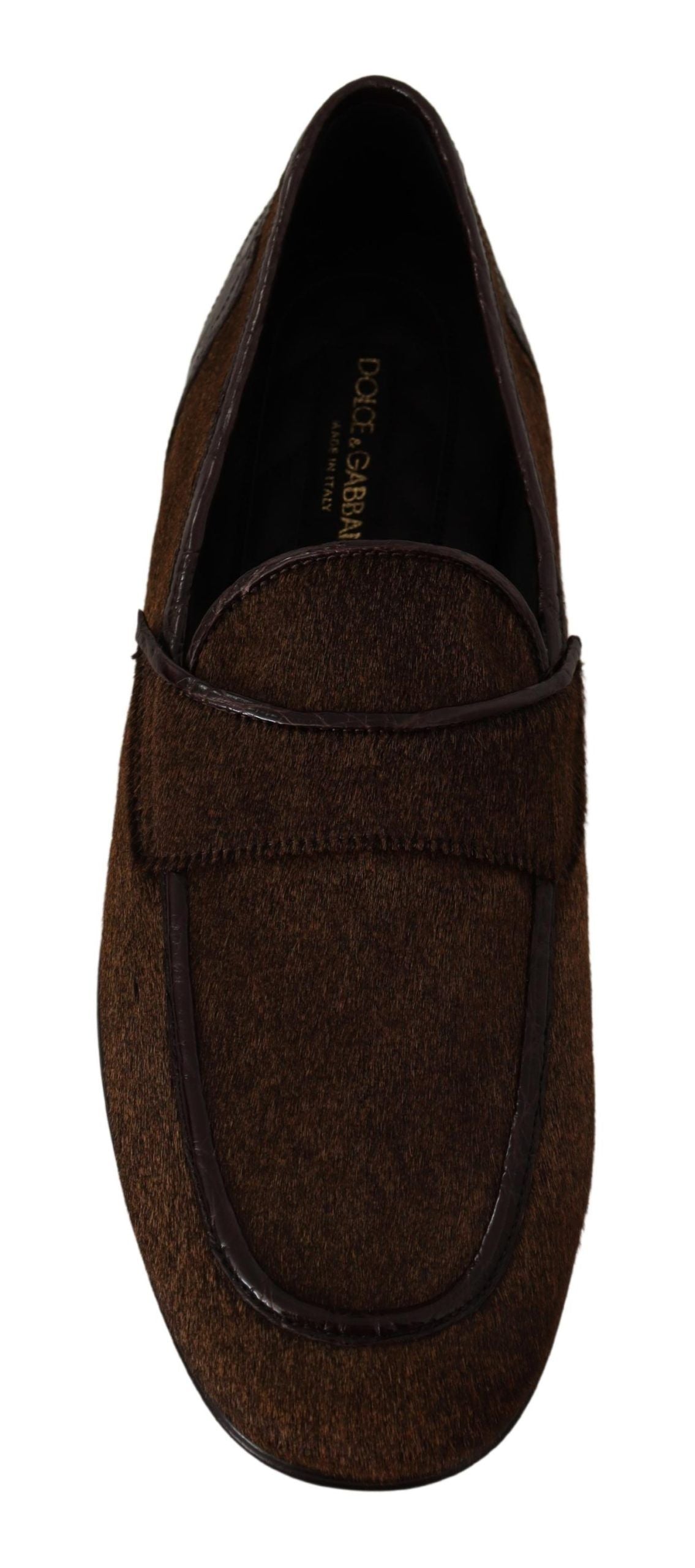 Dolce & Gabbana Shoes Dress Loafers Brown Leather Slip braun