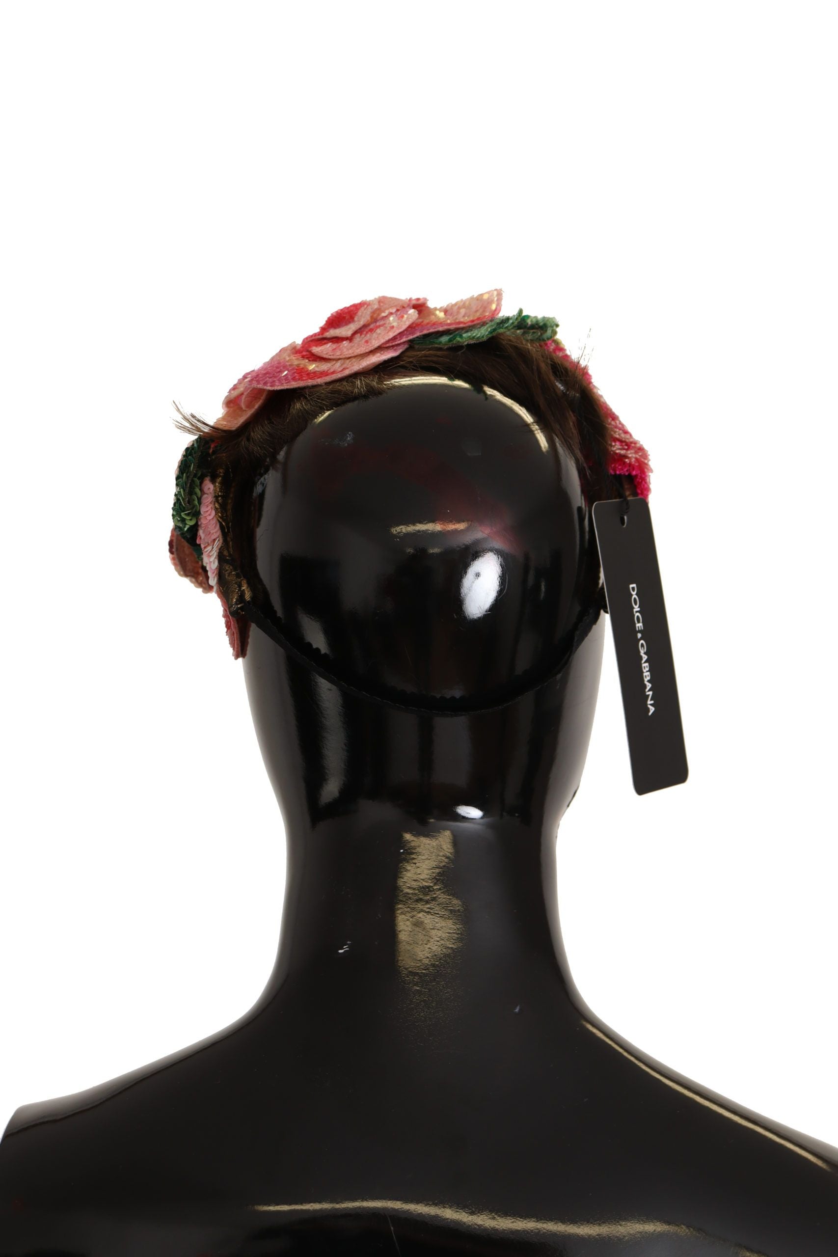 Dolce & Gabbana Multicolor Sequined Lurex Black Hair Headband Curated Luxury Accessories by Orvyn