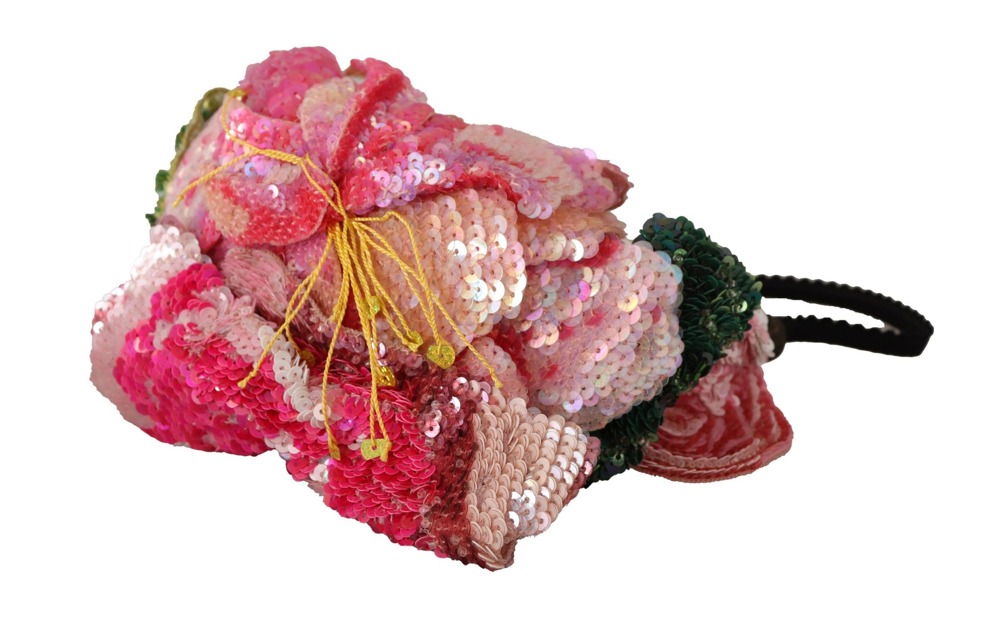 Dolce & Gabbana Multicolor Sequined Lurex Black Hair Headband Curated Luxury Accessories by Orvyn