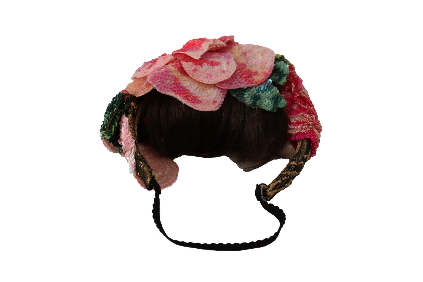 Dolce & Gabbana Multicolor Sequined Lurex Black Hair Headband Curated Luxury Accessories by Orvyn