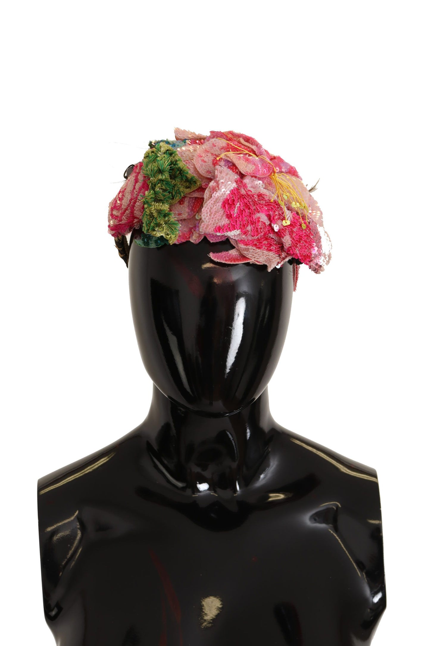 Dolce & Gabbana Multicolor Sequined Lurex Black Hair Headband Curated Luxury Accessories by Orvyn