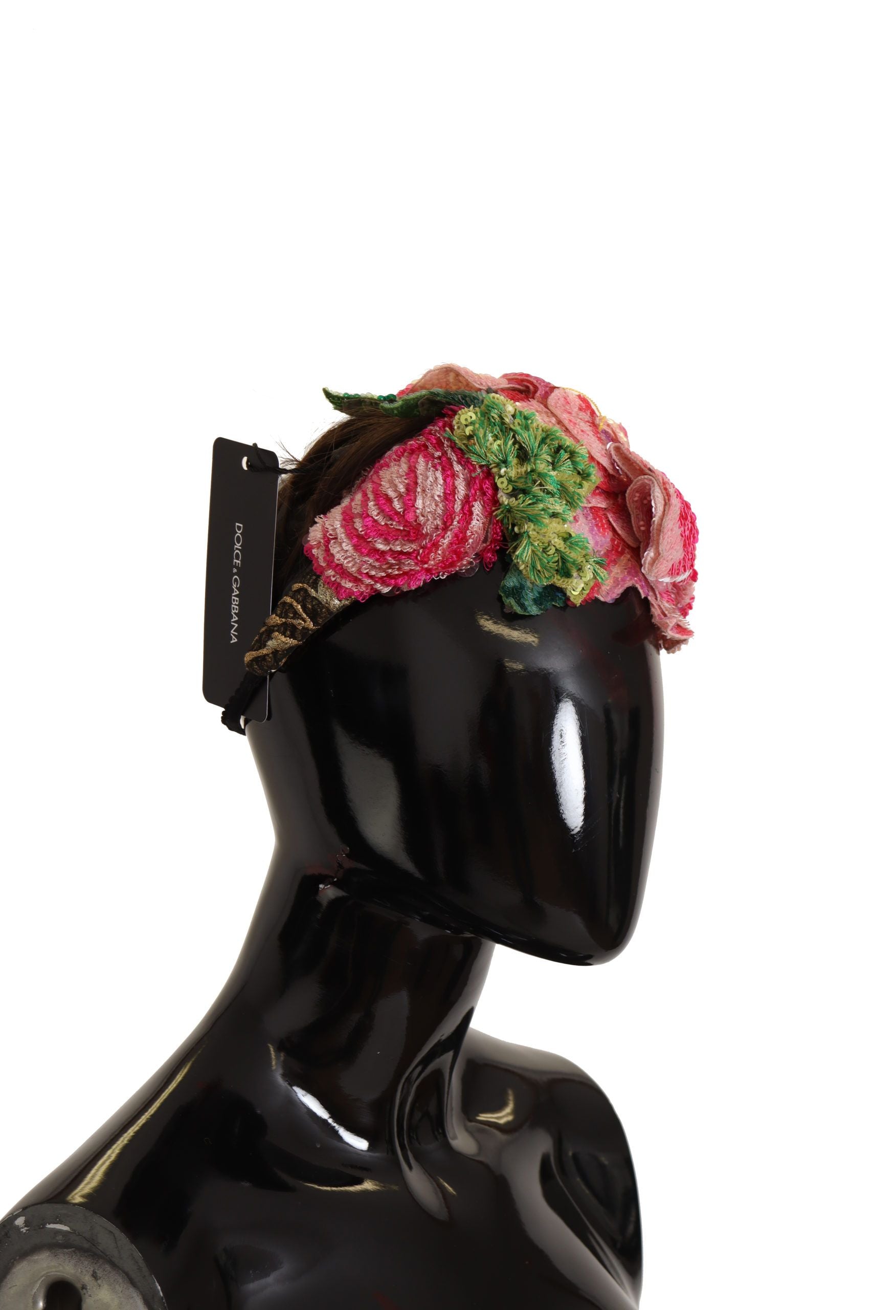 Dolce & Gabbana Multicolor Sequined Lurex Black Hair Headband Curated Luxury Accessories by Orvyn