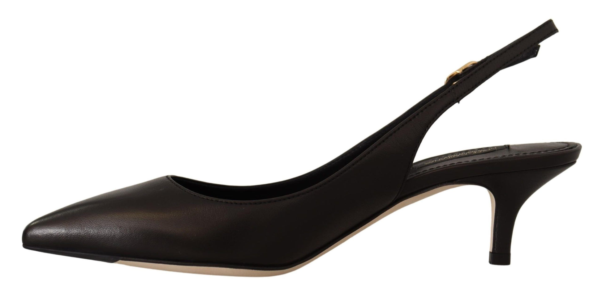 Dolce & Gabbana Black Leather Slingbacks Heels Pumps Shoes schwarz
