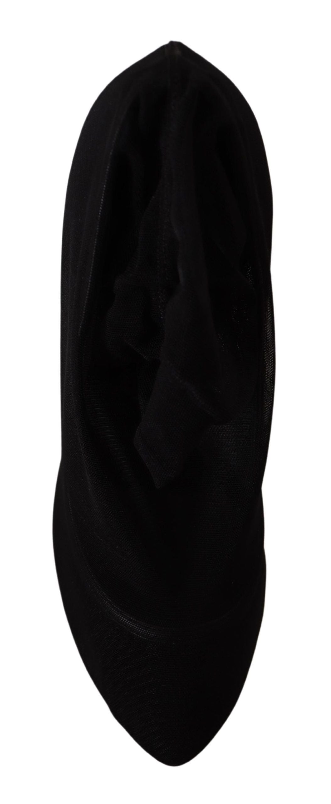 Dolce & Gabbana Black Tulle Stretch Boots Pumps Shoes schwarz