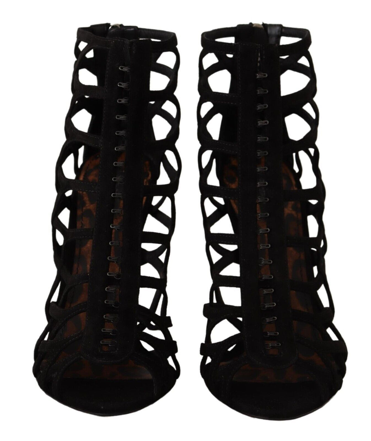 Dolce & Gabbana Black Suede Stiletto Heels Bette Sandals Shoes schwarz