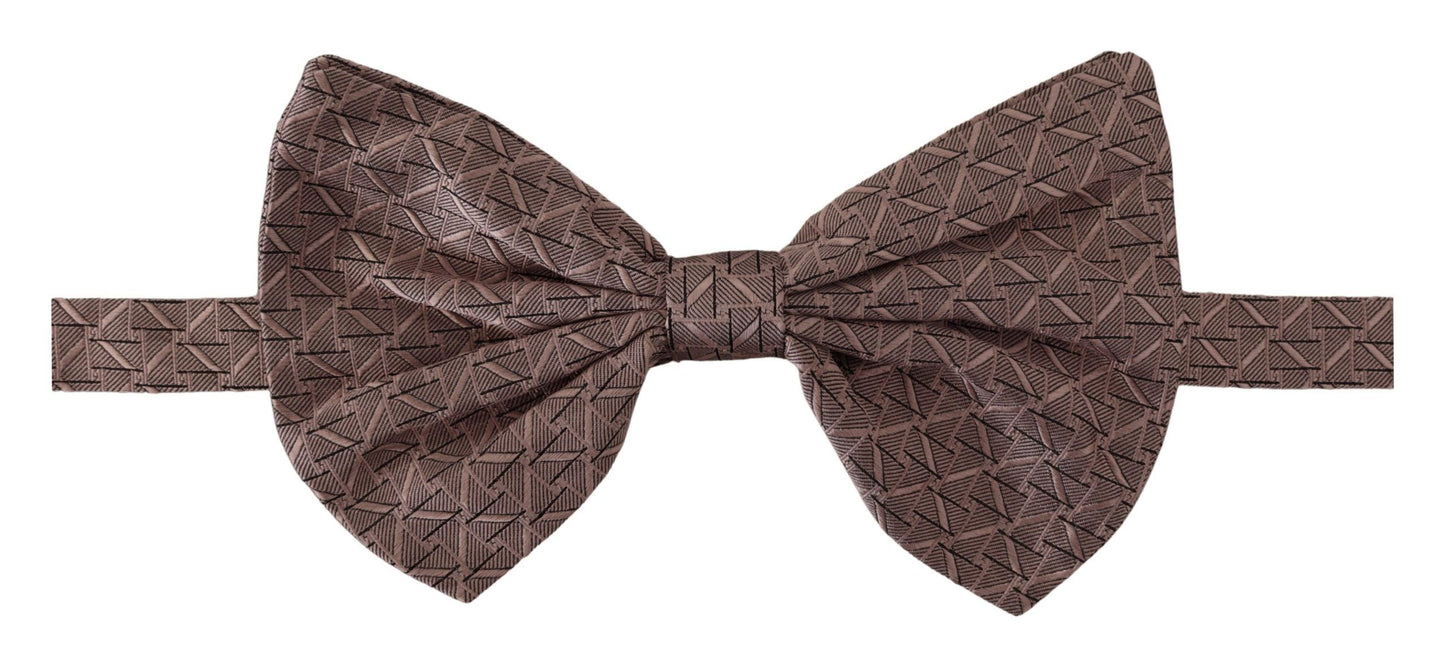 Dolce & Gabbana Gray Fantasy Print Adjustable Neck Papillon Bow Tie Curated Luxury Accessories by Orvyn