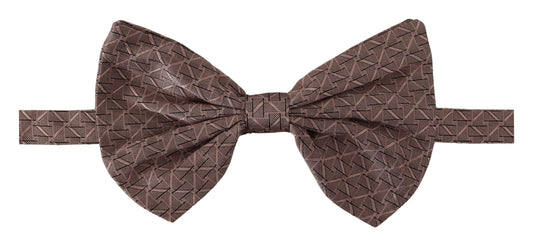 Dolce & Gabbana Gray Fantasy Print Adjustable Neck Papillon Bow Tie Curated Luxury Accessories by Orvyn
