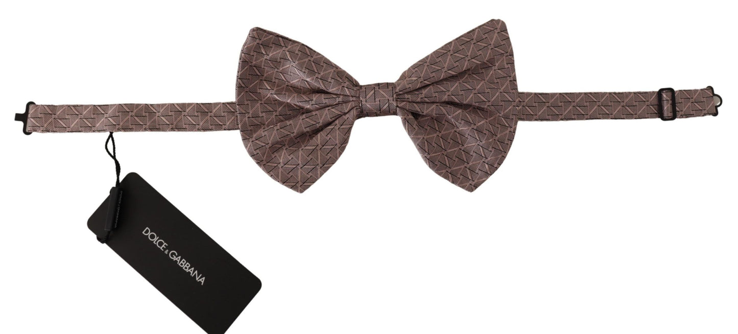 Dolce & Gabbana Gray Fantasy Print Adjustable Neck Papillon Bow Tie Curated Luxury Accessories by Orvyn