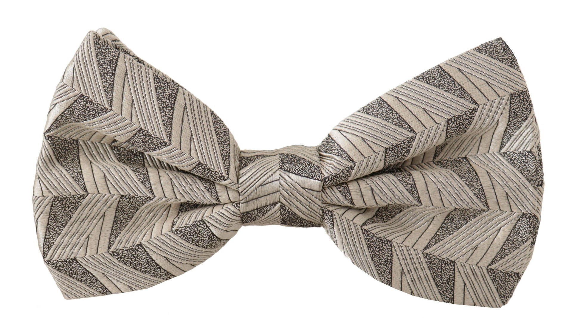 Dolce & Gabbana Gray 100% Silk Adjustable Neck Papillon Bow Tie Curated Luxury Accessories by Orvyn
