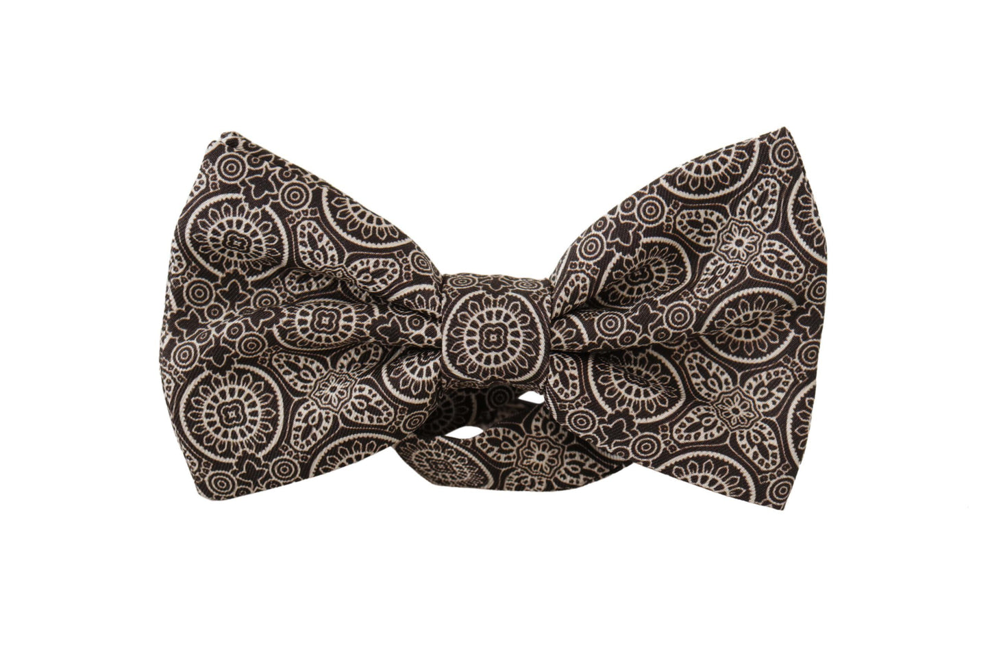 Dolce & Gabbana Black white 100% Silk Adjustable Neck Papillon Tie Curated Luxury Accessories by Orvyn