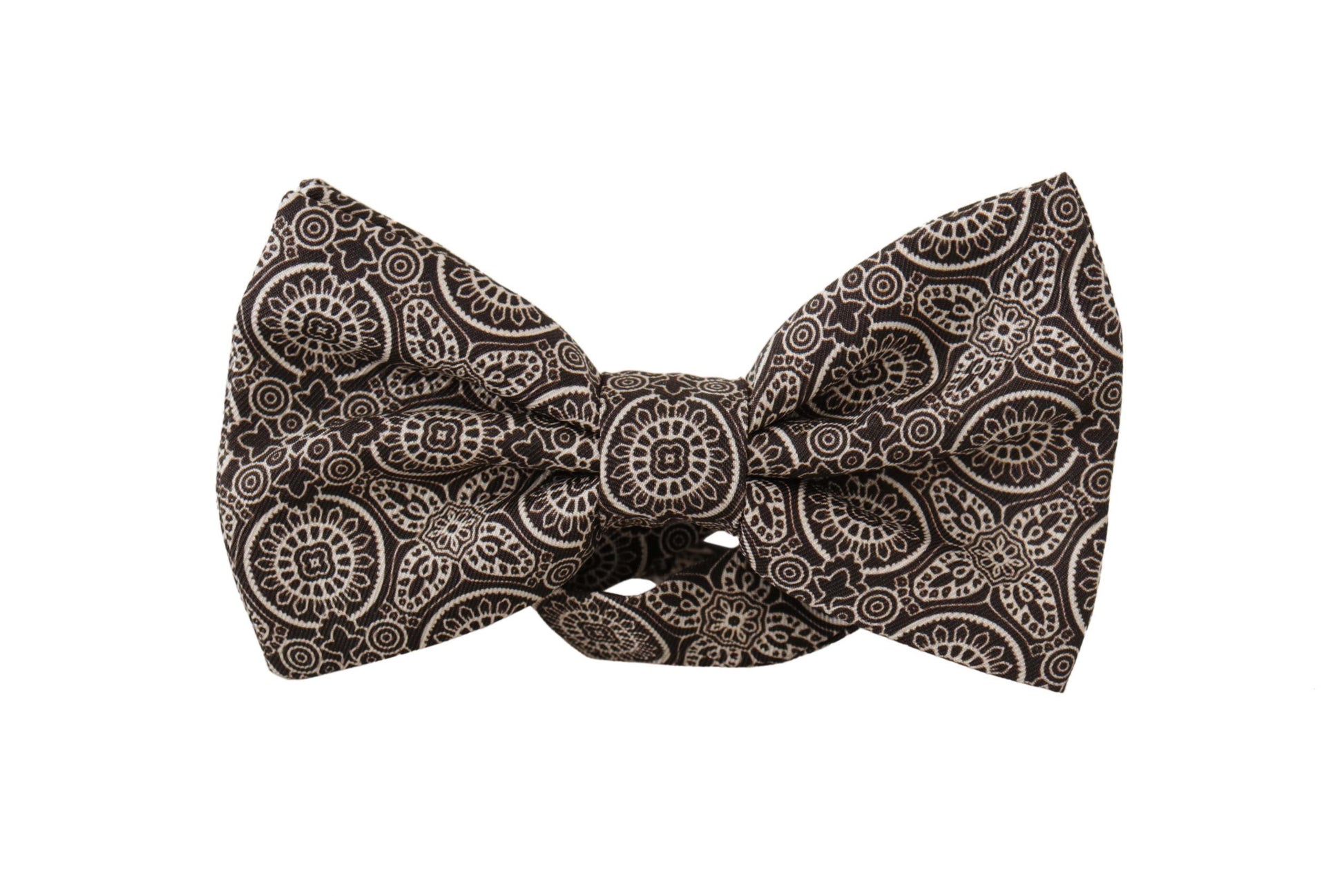 Dolce & Gabbana Black white 100% Silk Adjustable Neck Papillon Tie Curated Luxury Accessories by Orvyn