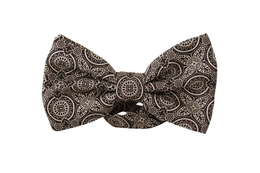 Dolce & Gabbana Black white 100% Silk Adjustable Neck Papillon Tie Curated Luxury Accessories by Orvyn