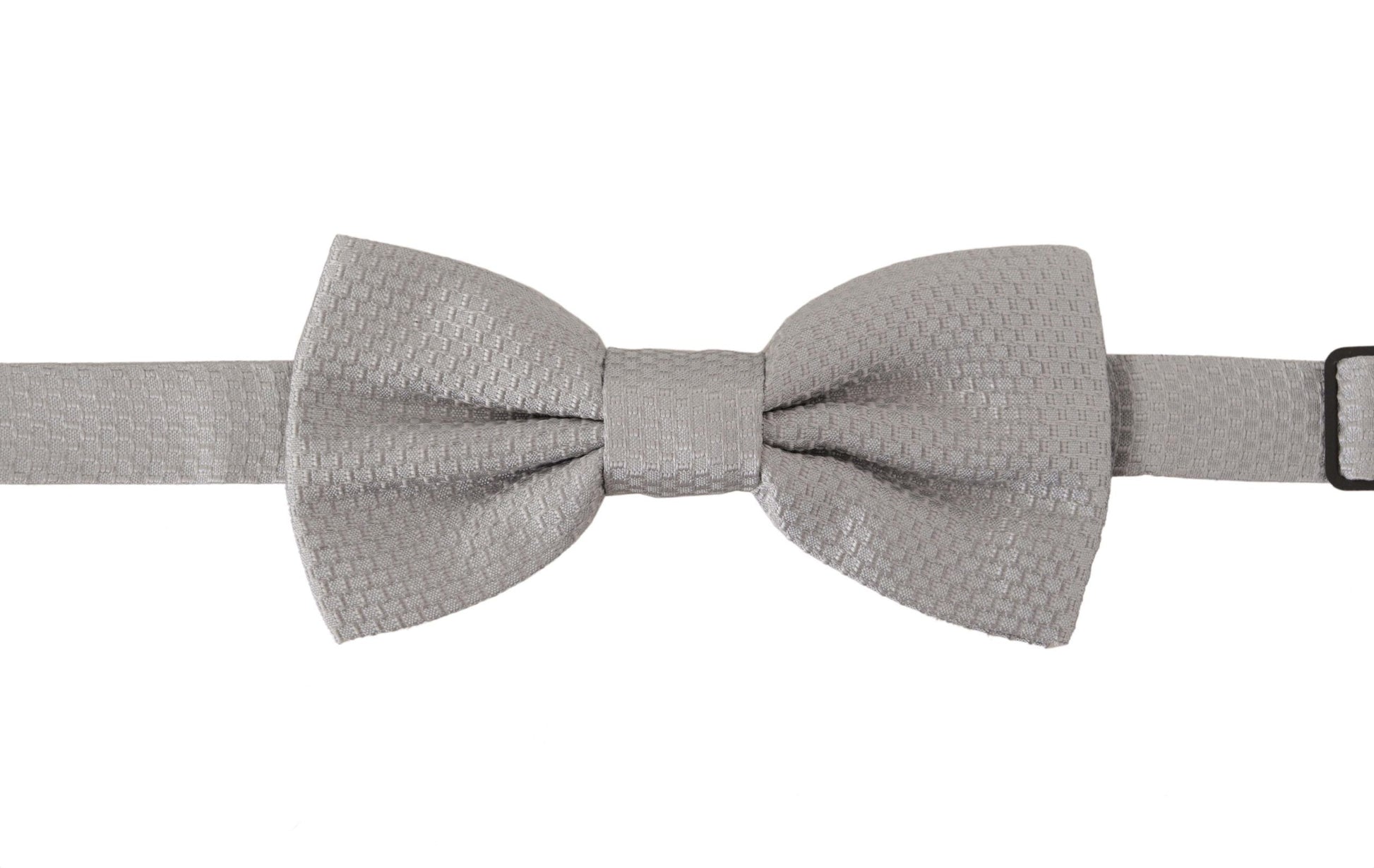 Dolce & Gabbana Gray 100% Silk Adjustable Neck Papillon Tie Curated Luxury Accessories by Orvyn