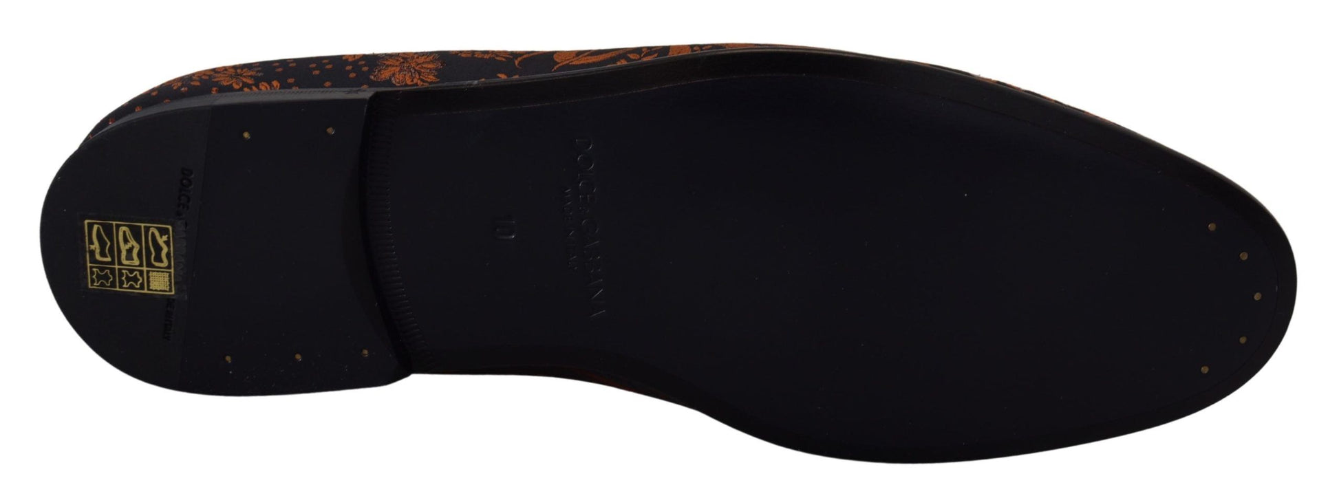 Dolce & Gabbana Blue Rust Floral Slippers Loafers Shoes Curated Luxury Accessories by Orvyn