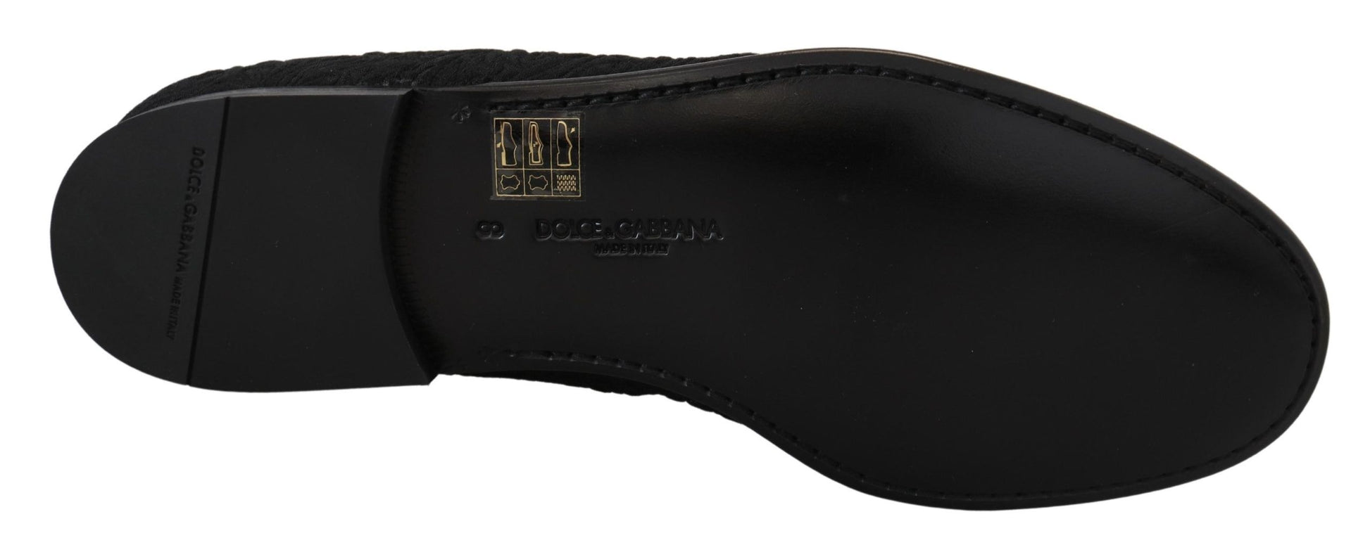Dolce & Gabbana Black Floral Jacquard Slippers Loafers Shoes Curated Luxury Accessories by Orvyn