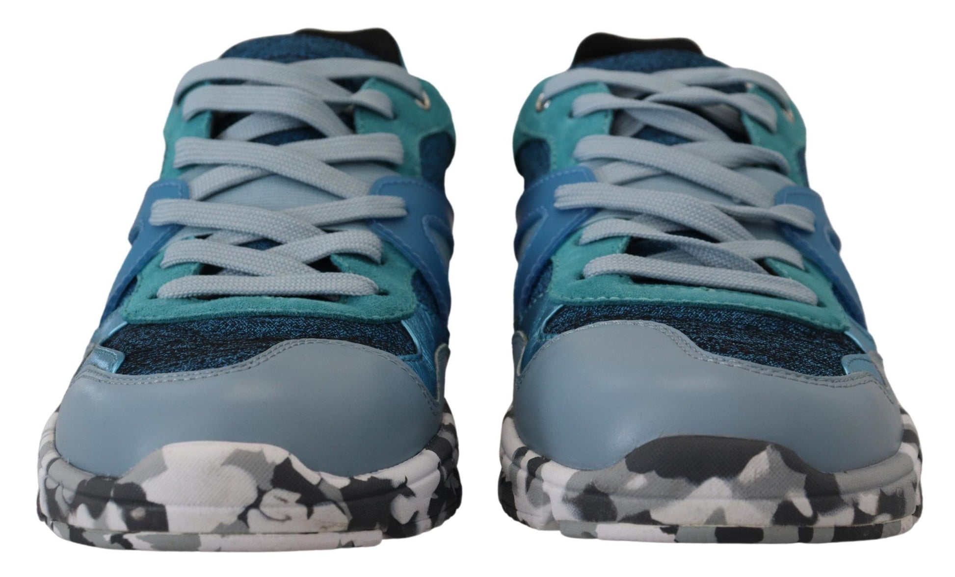 Dolce & Gabbana Blue Gray Leather Sport Low Top Sneakers Curated Luxury Accessories by Orvyn