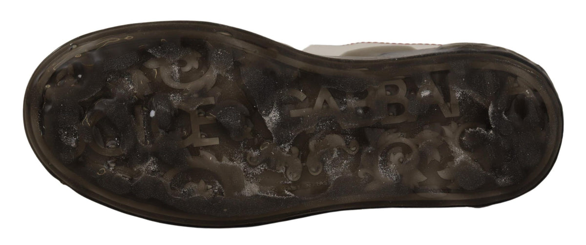 Dolce & Gabbana White Leather Shoes Womens Logo Portofino Sneakers weiss