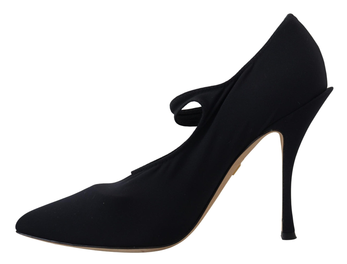 Dolce & Gabbana Black Socks Stretch Crystal Pumps Shoes schwarz