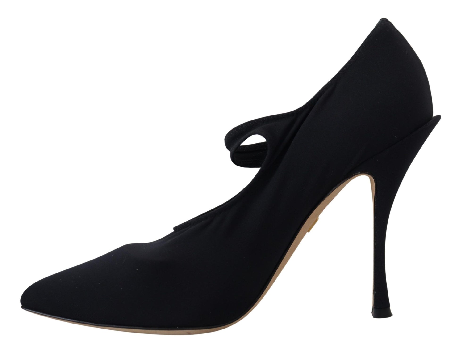 Dolce & Gabbana Black Socks Stretch Crystal Pumps Shoes schwarz