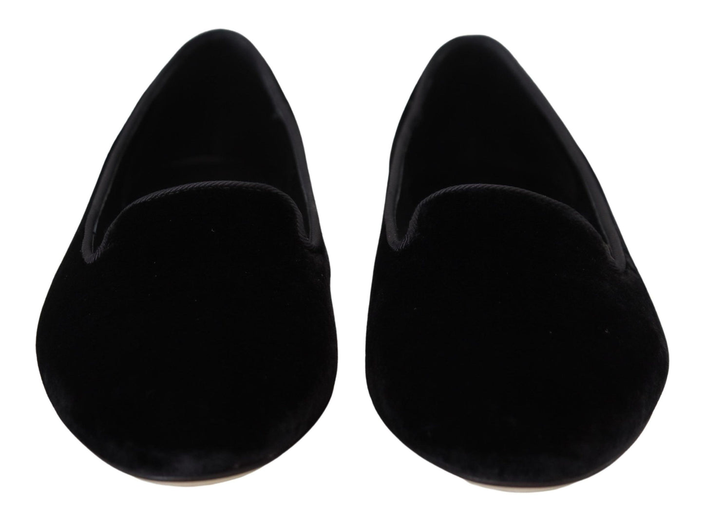 Dolce & Gabbana Black Velvet Slip Ons Loafers Flats Shoes Curated Luxury Accessories by Orvyn