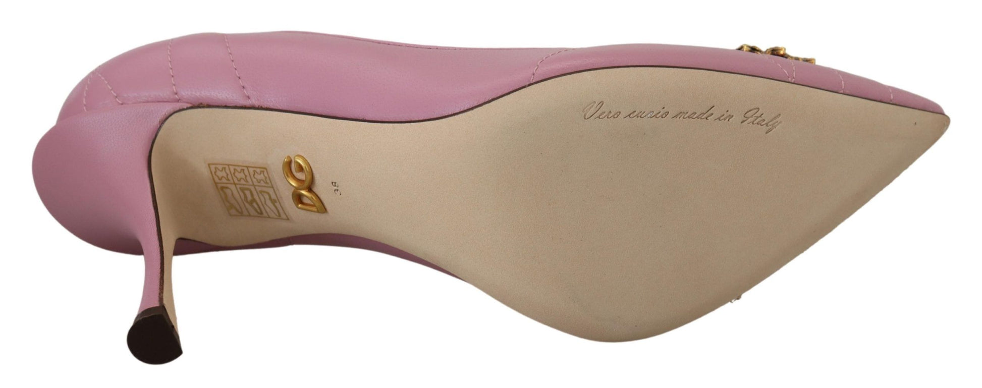 Dolce & Gabbana Pink Leather Heart DEVOTION Heels Pumps Shoes rosa