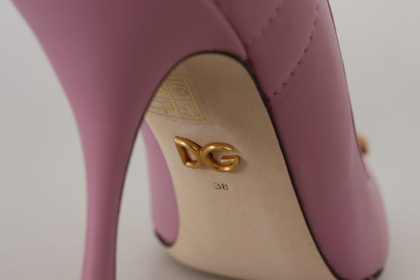 Dolce & Gabbana Pink Leather Heart DEVOTION Heels Pumps Shoes rosa