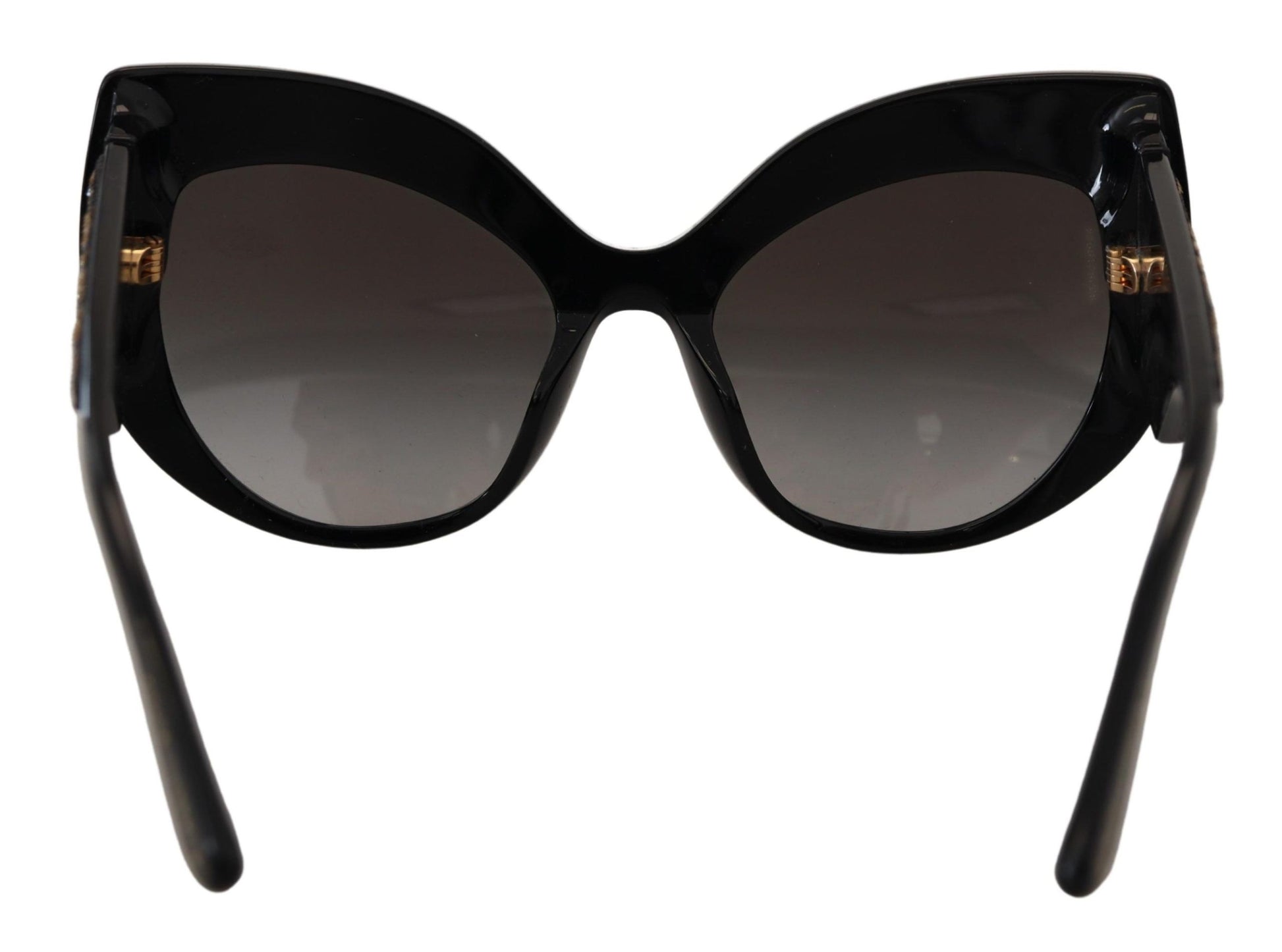 Dolce & Gabbana Black Gold Sequin Butterfly Polarized DG4326 Sunglasses schwarz