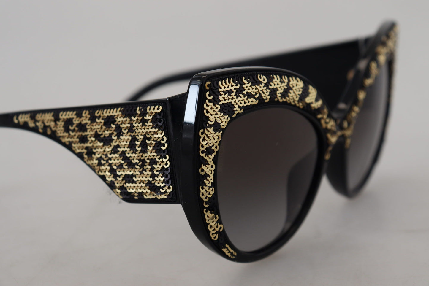 Dolce & Gabbana Black Gold Sequin Butterfly Polarized DG4326 Sunglasses schwarz