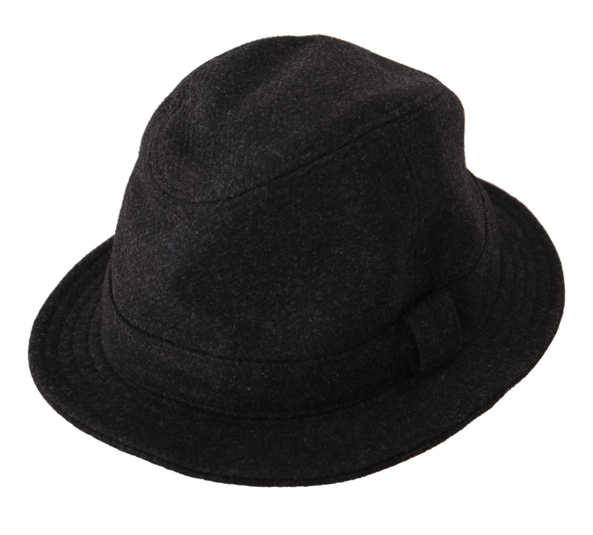 Dolce & Gabbana Gray Virgin Wool Logo Fedora Trilby Cappello Hat Curated Luxury Accessories by Orvyn