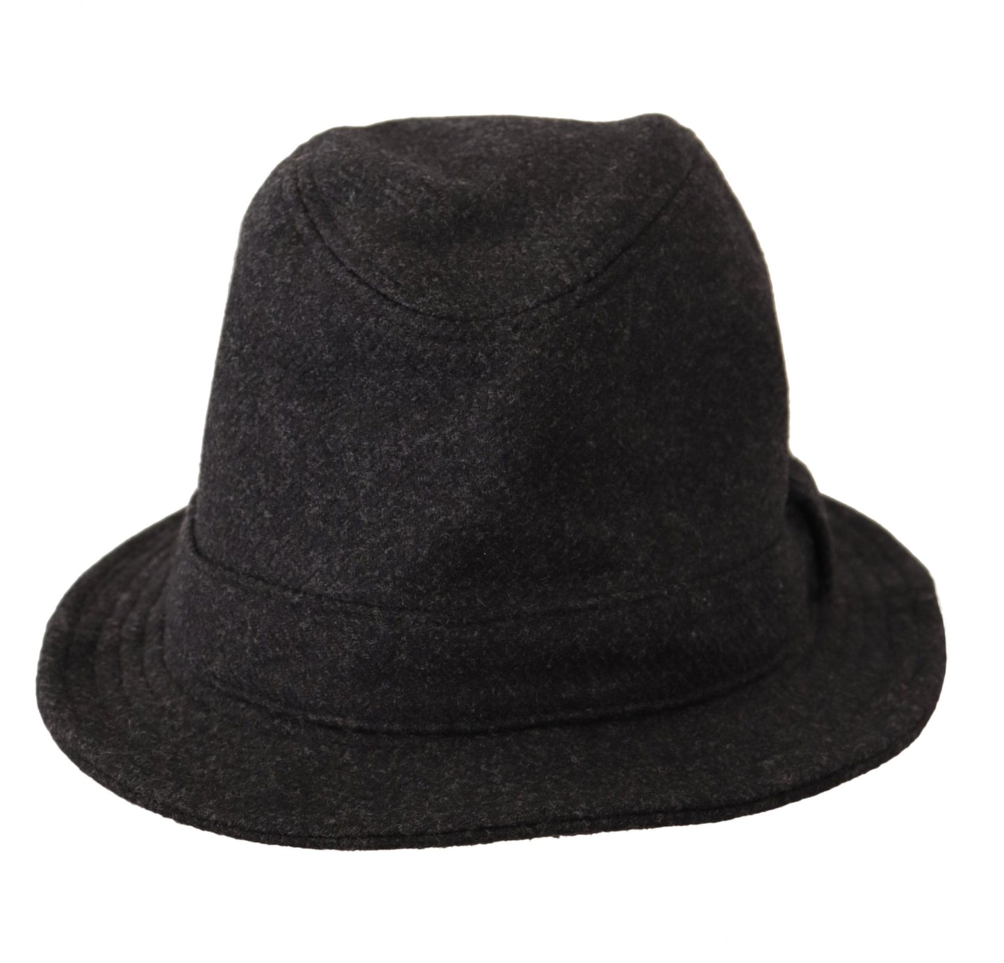 Dolce & Gabbana Gray Virgin Wool Logo Fedora Trilby Cappello Hat Curated Luxury Accessories by Orvyn