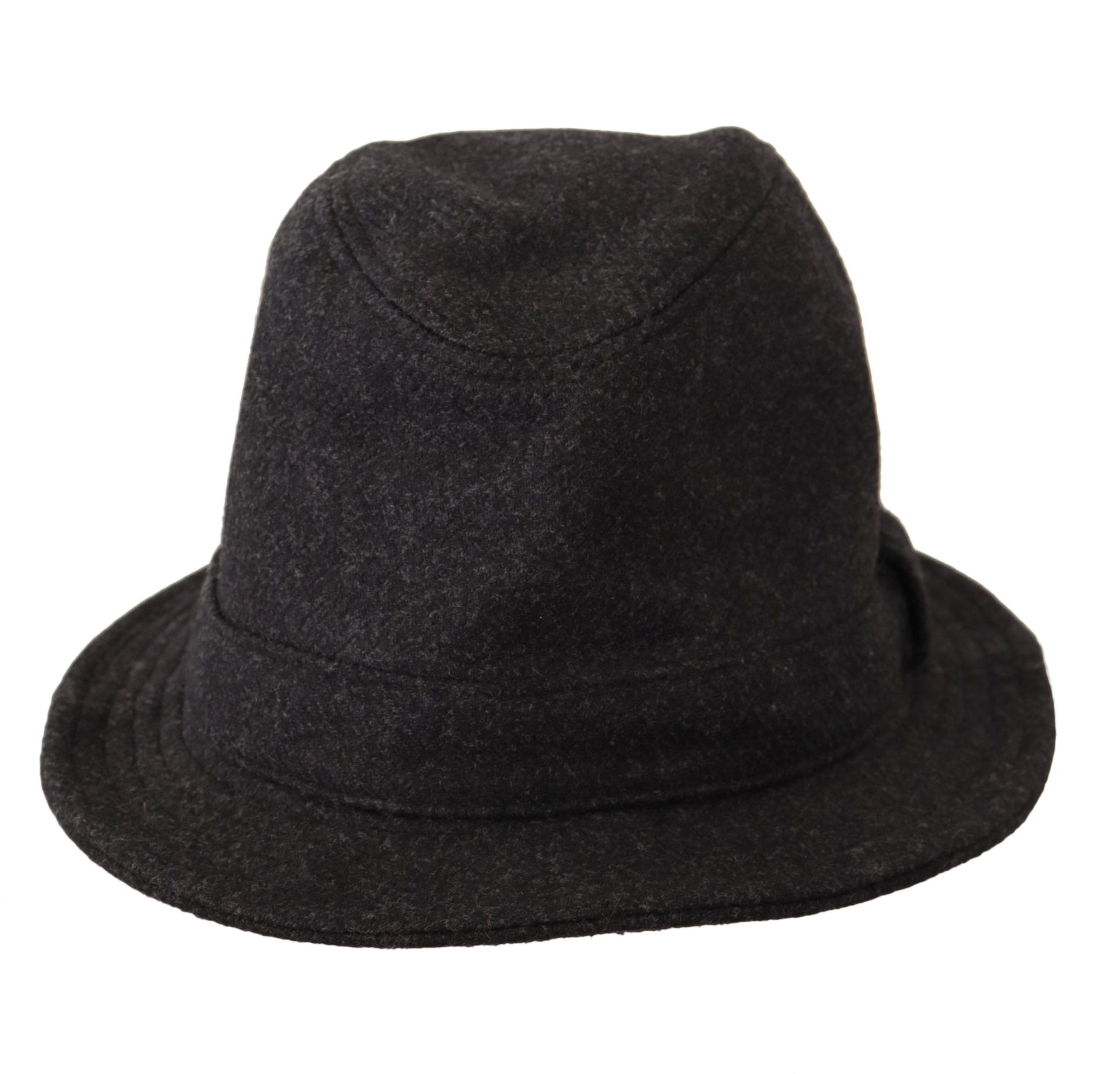 Dolce & Gabbana Gray Virgin Wool Logo Fedora Trilby Cappello Hat Curated Luxury Accessories by Orvyn